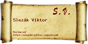 Slezák Viktor névjegykártya